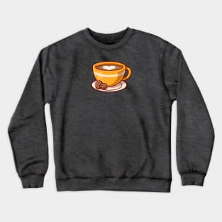 Coffee Love Foam With Beans Cartoon Crewneck Sweatshirt